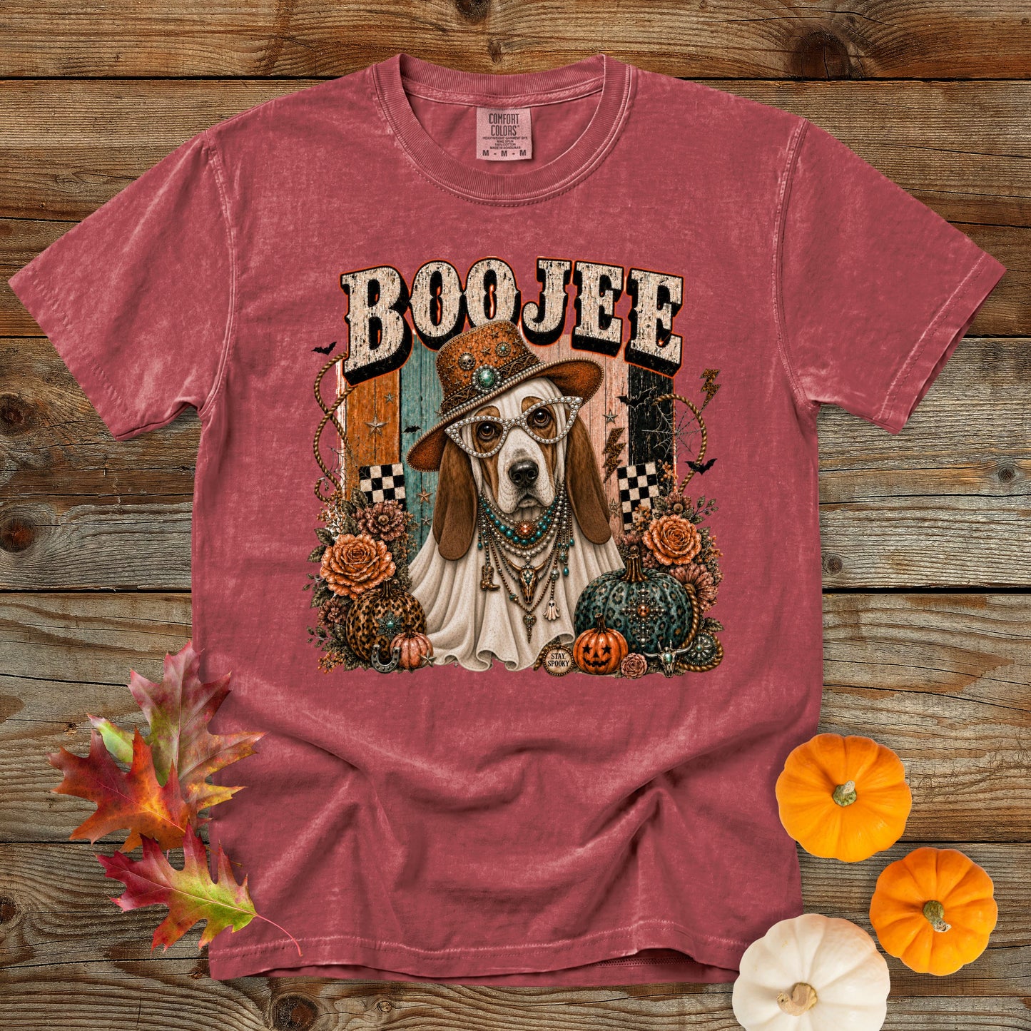Boojee Ghost Basset Hound T-Shirt | Dog Mom Tee Comfort Colors 1717