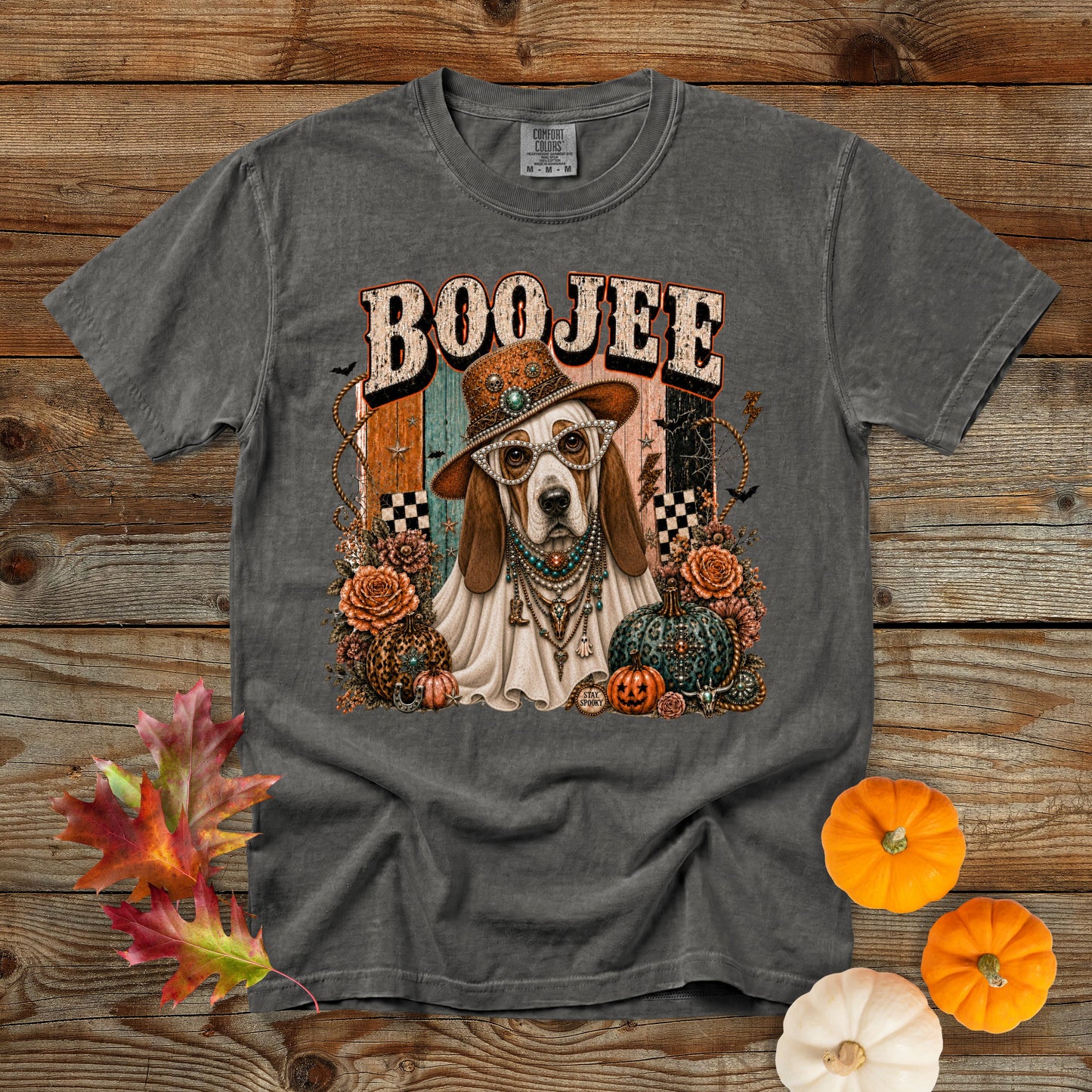 Boojee Ghost Basset Hound T-Shirt | Dog Mom Tee Comfort Colors 1717