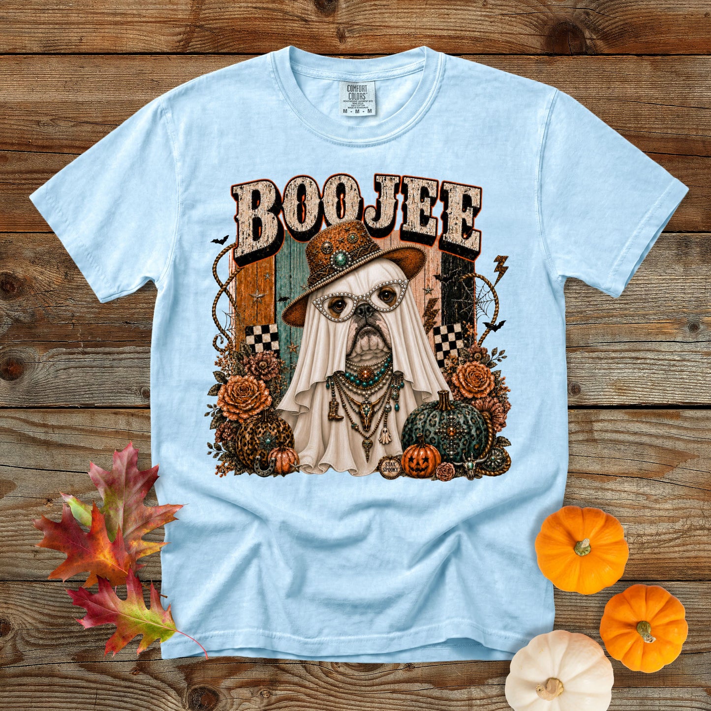 Boojee Ghost English Bulldog T-Shirt | Dog Mom Tee Comfort Colors 1717