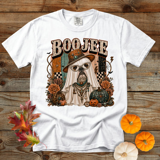 Boojee Ghost English Bulldog T-Shirt | Dog Mom Tee Comfort Colors 1717