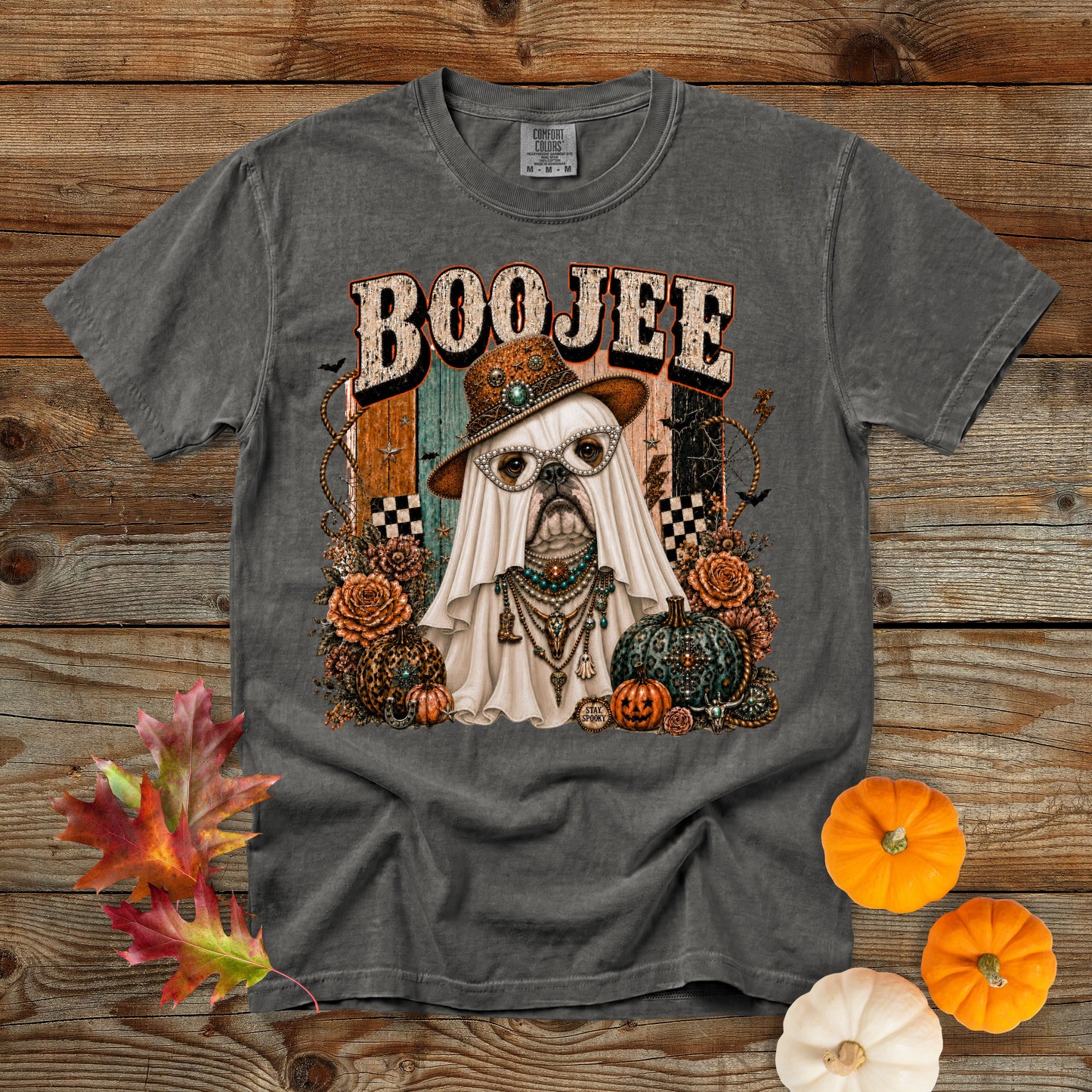 Boojee Ghost English Bulldog T-Shirt | Dog Mom Tee Comfort Colors 1717