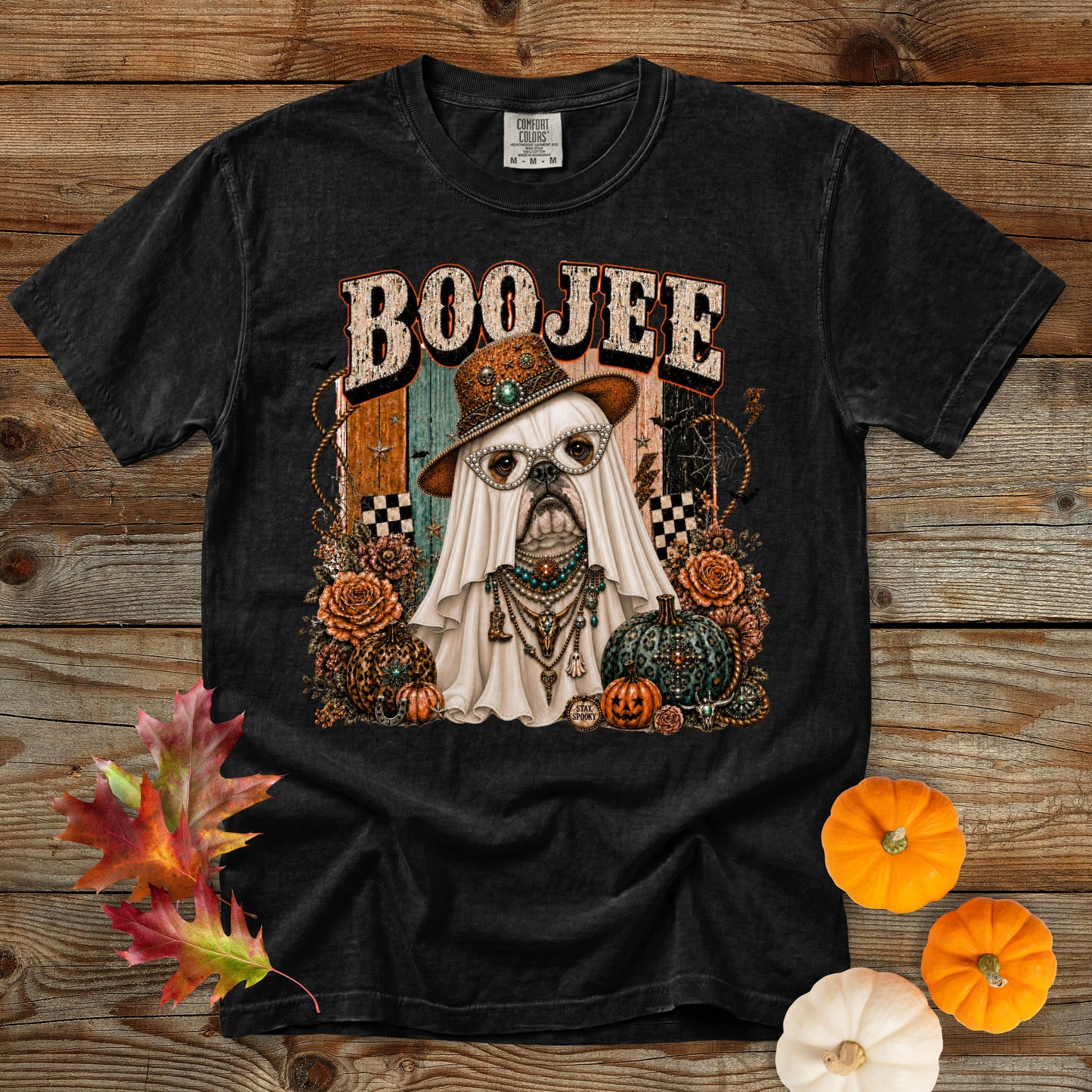 Boojee Ghost English Bulldog T-Shirt | Dog Mom Tee Comfort Colors 1717