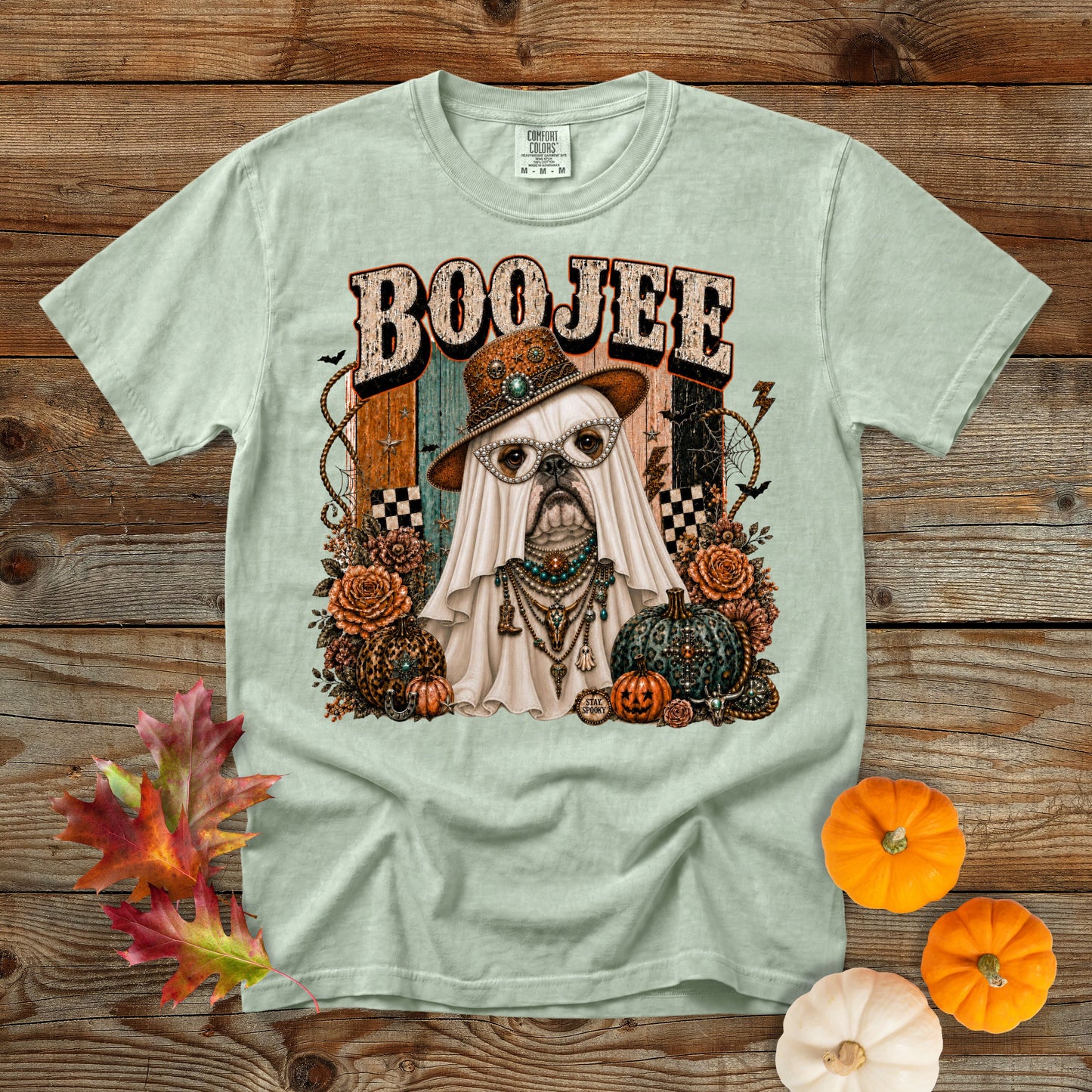 Boojee Ghost English Bulldog T-Shirt | Dog Mom Tee Comfort Colors 1717