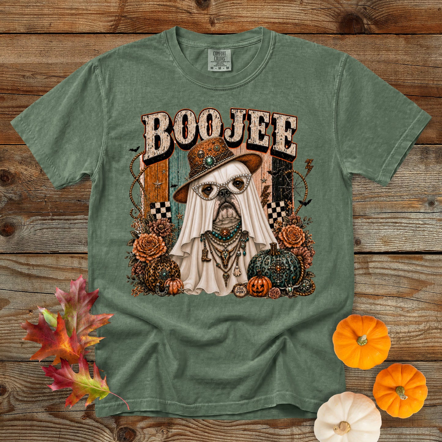 Boojee Ghost English Bulldog T-Shirt | Dog Mom Tee Comfort Colors 1717