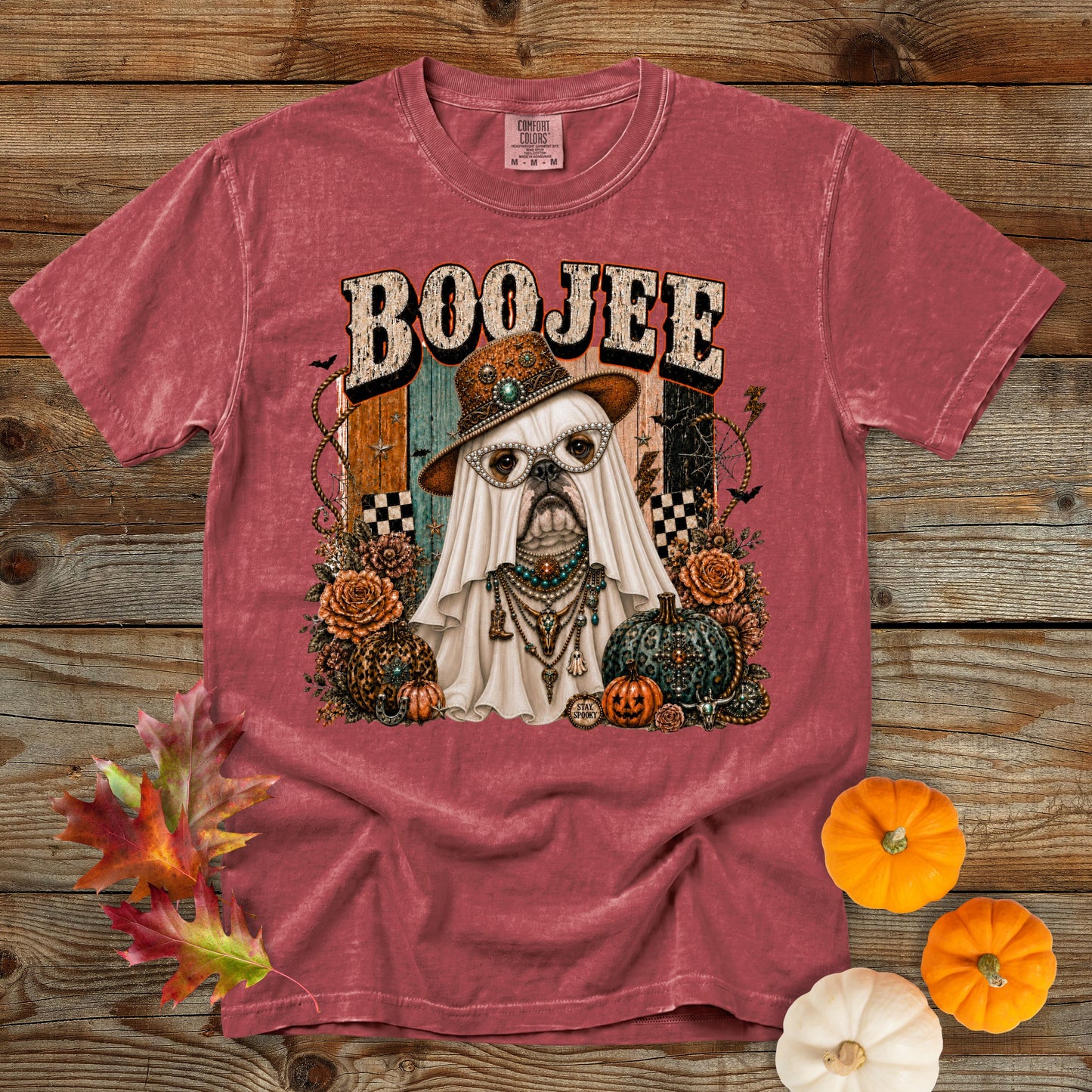 Boojee Ghost English Bulldog T-Shirt | Dog Mom Tee Comfort Colors 1717