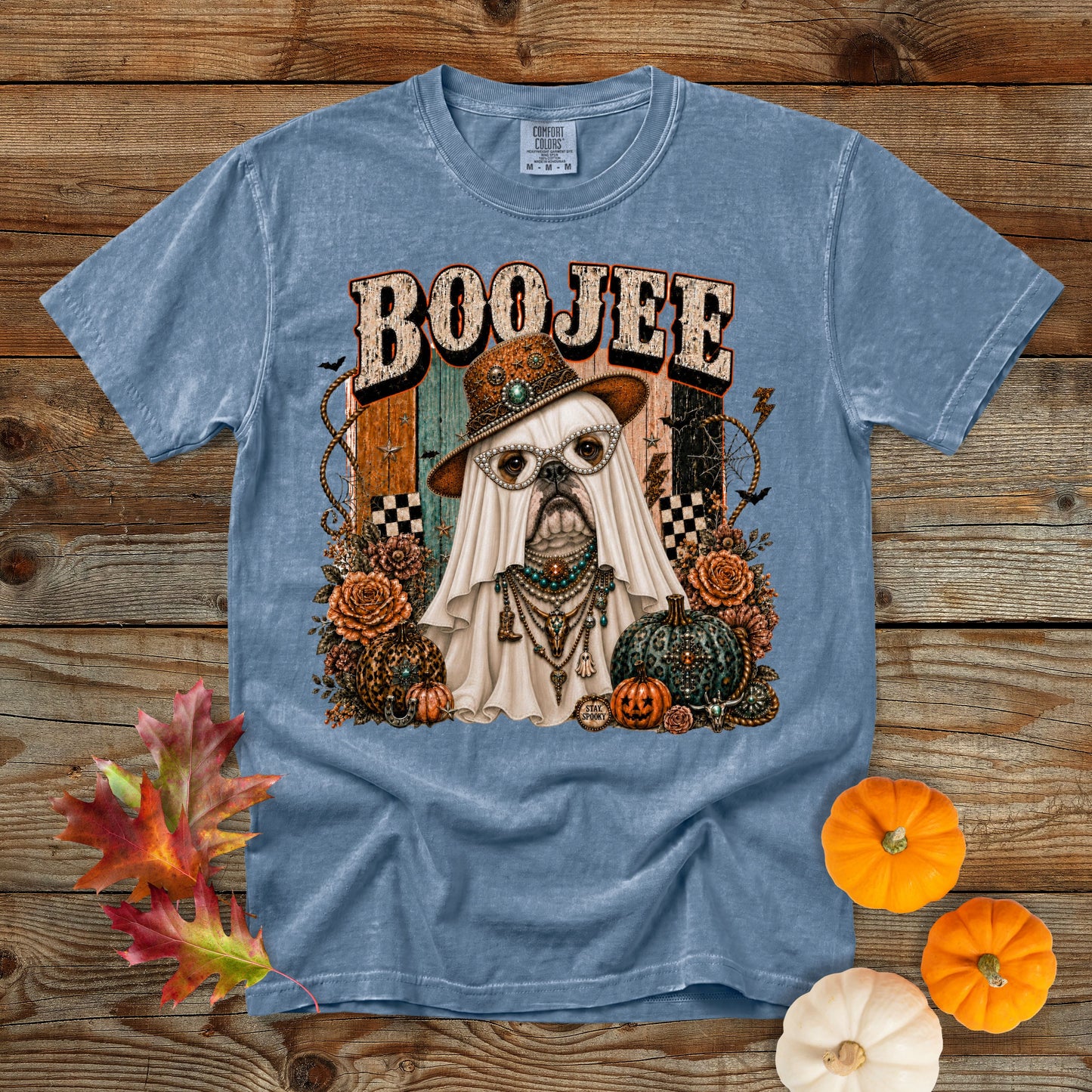 Boojee Ghost English Bulldog T-Shirt | Dog Mom Tee Comfort Colors 1717