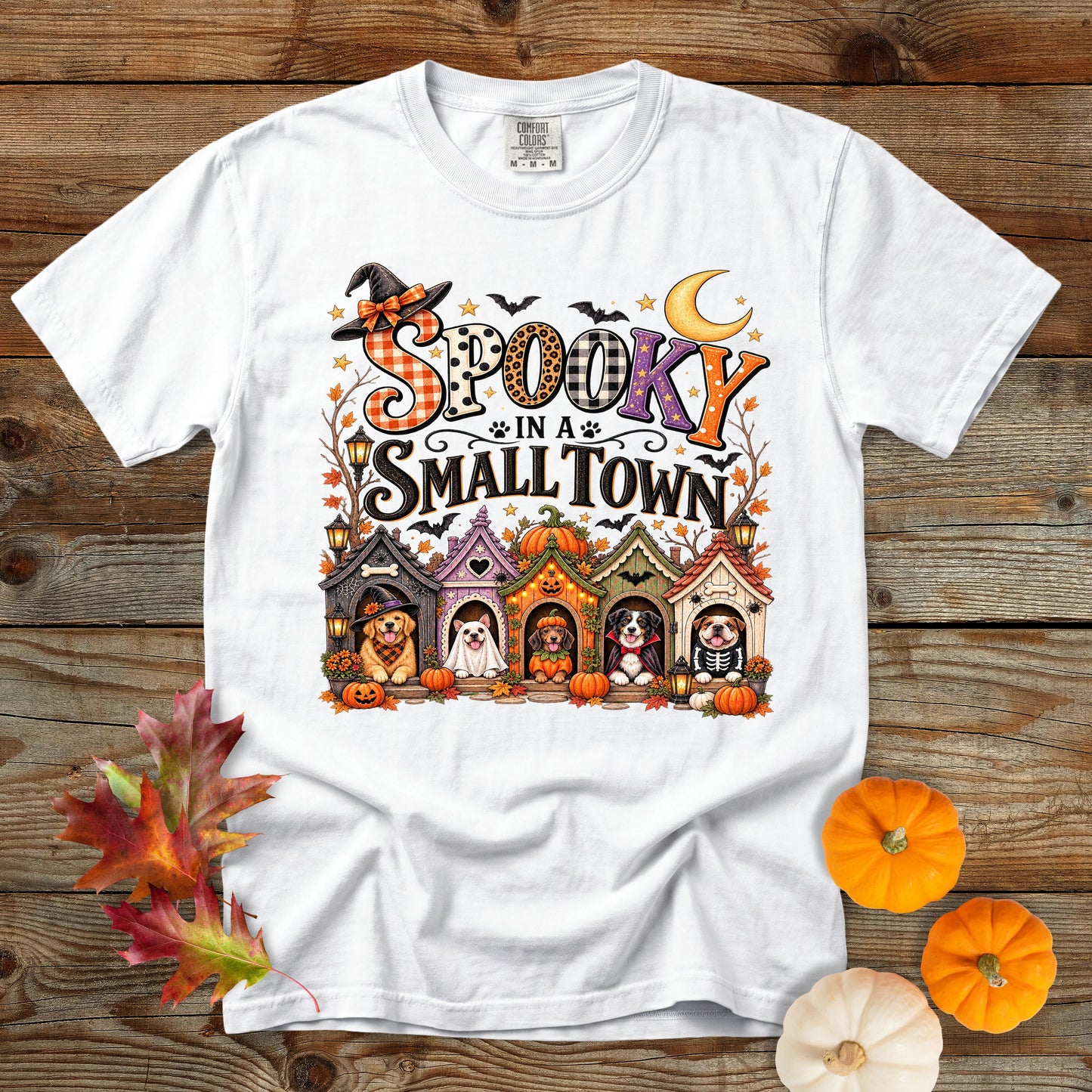 Spooky in a Small Town T-Shirt | Dog Mom Halloween Comfort Colors 1717