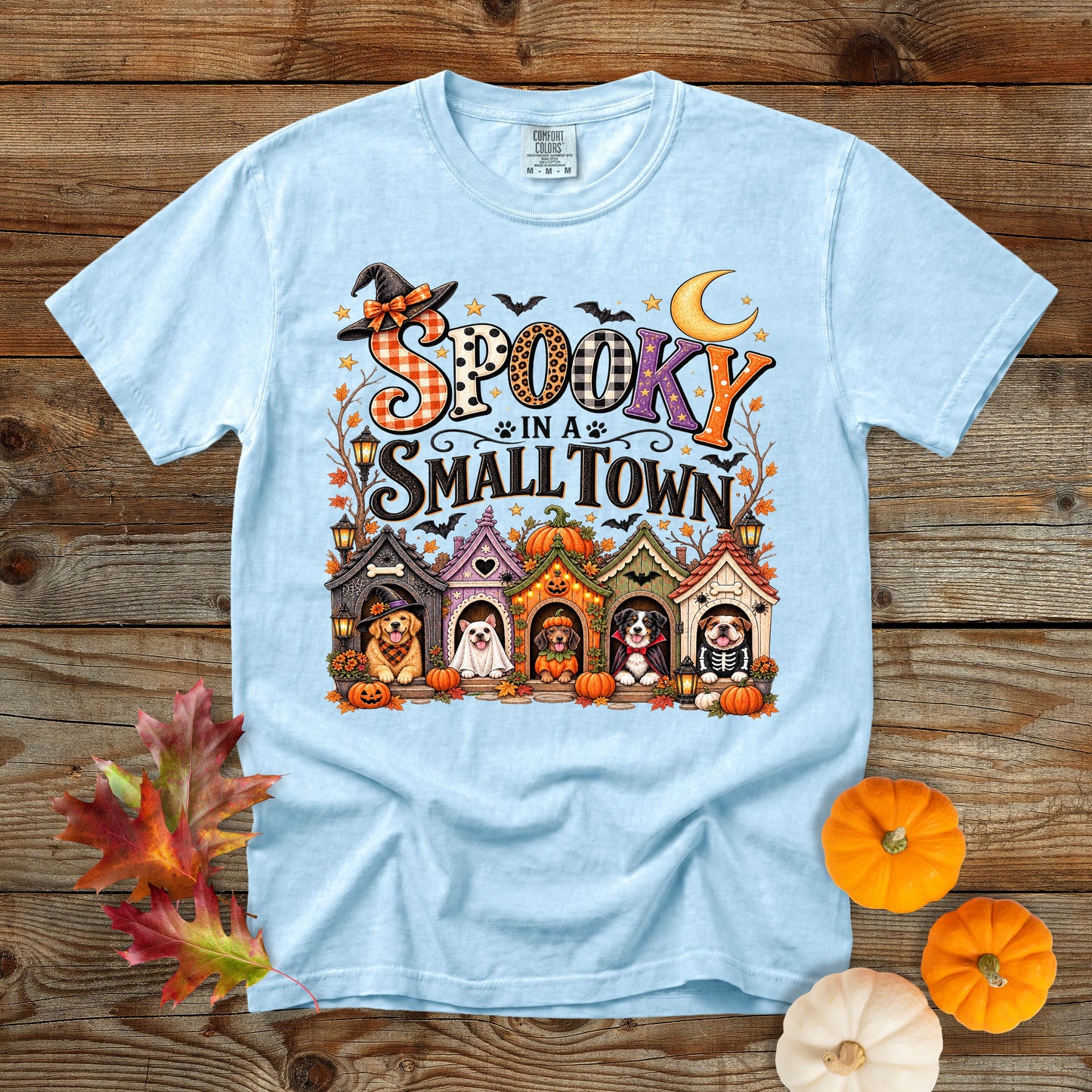 Spooky in a Small Town T-Shirt | Dog Mom Halloween Comfort Colors 1717