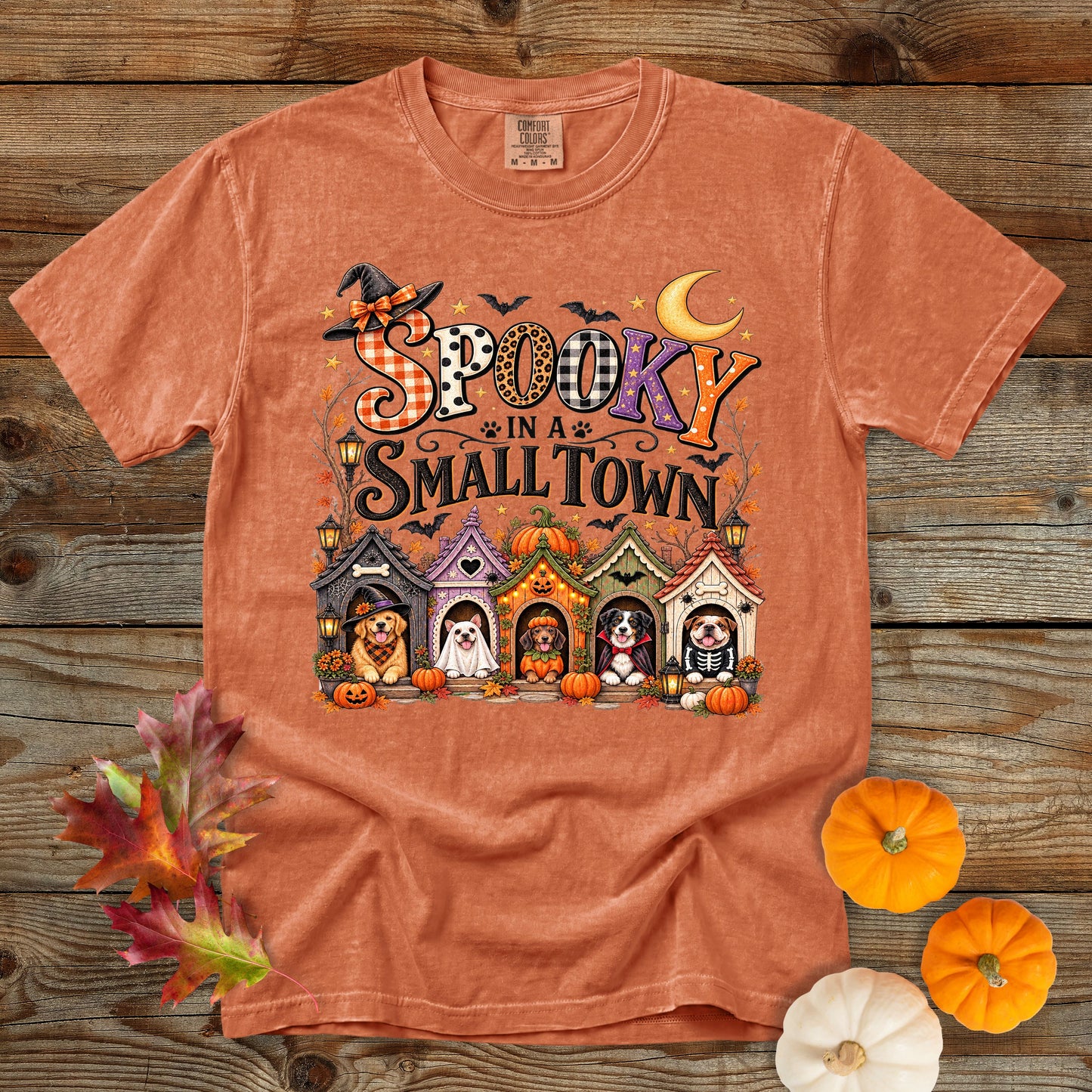 Spooky in a Small Town T-Shirt | Dog Mom Halloween Comfort Colors 1717