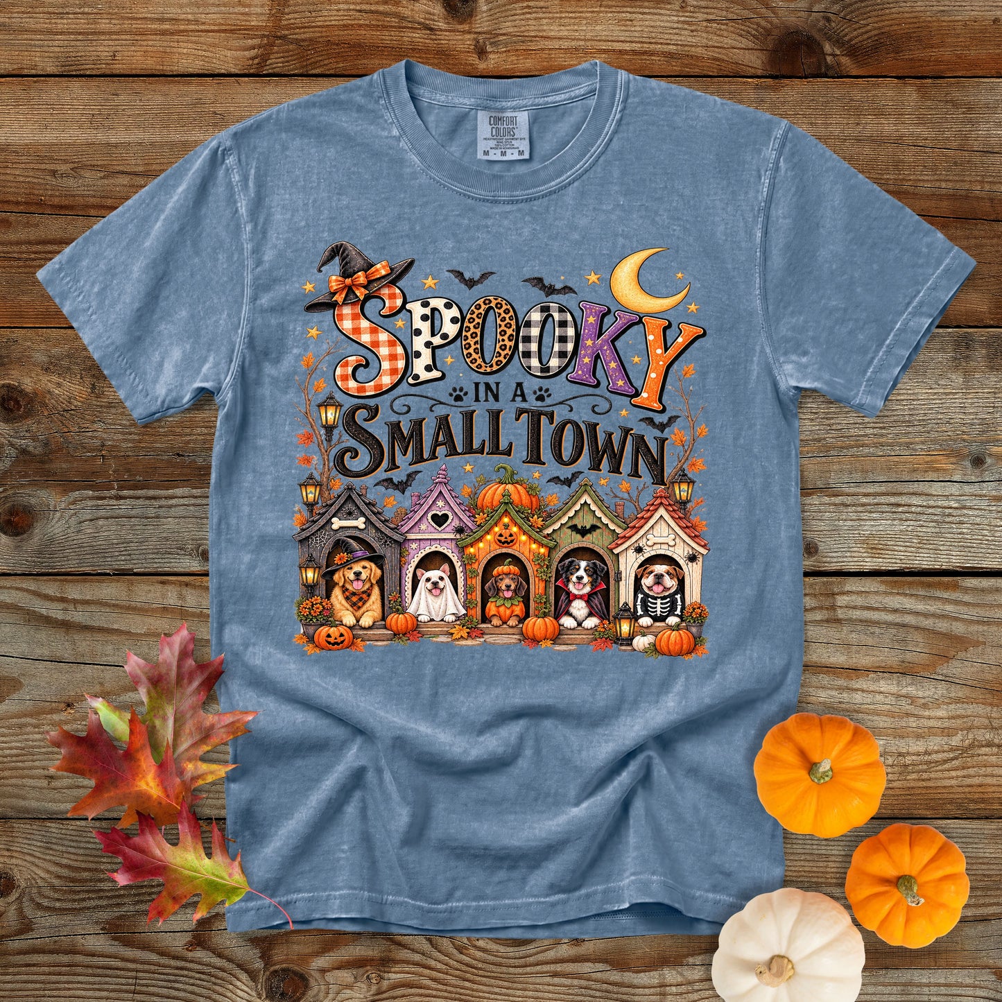 Spooky in a Small Town T-Shirt | Dog Mom Halloween Comfort Colors 1717