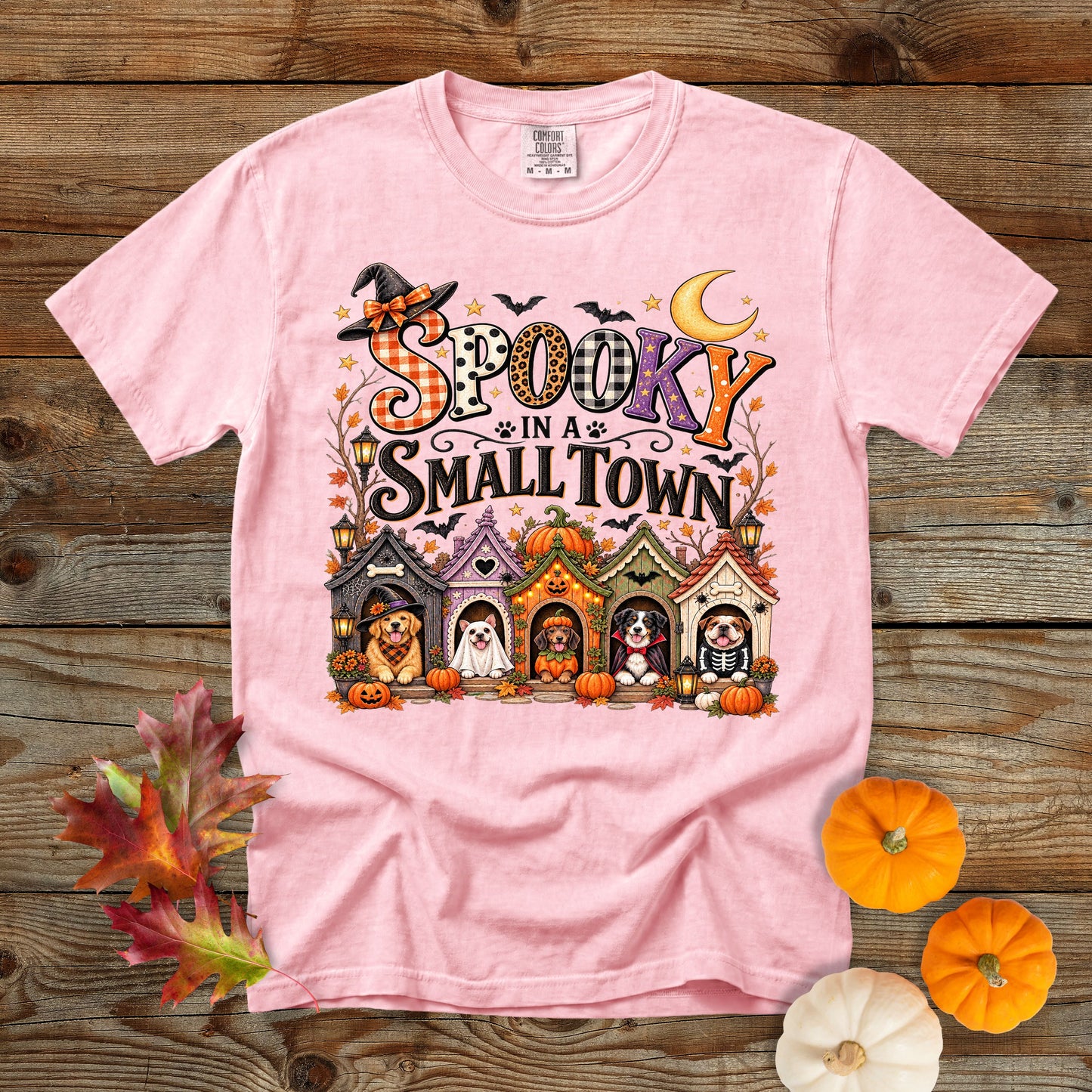 Spooky in a Small Town T-Shirt | Dog Mom Halloween Comfort Colors 1717