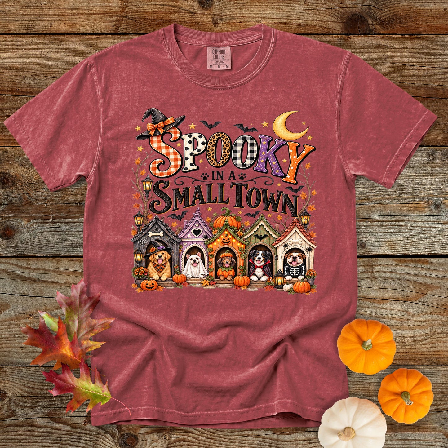 Spooky in a Small Town T-Shirt | Dog Mom Halloween Comfort Colors 1717