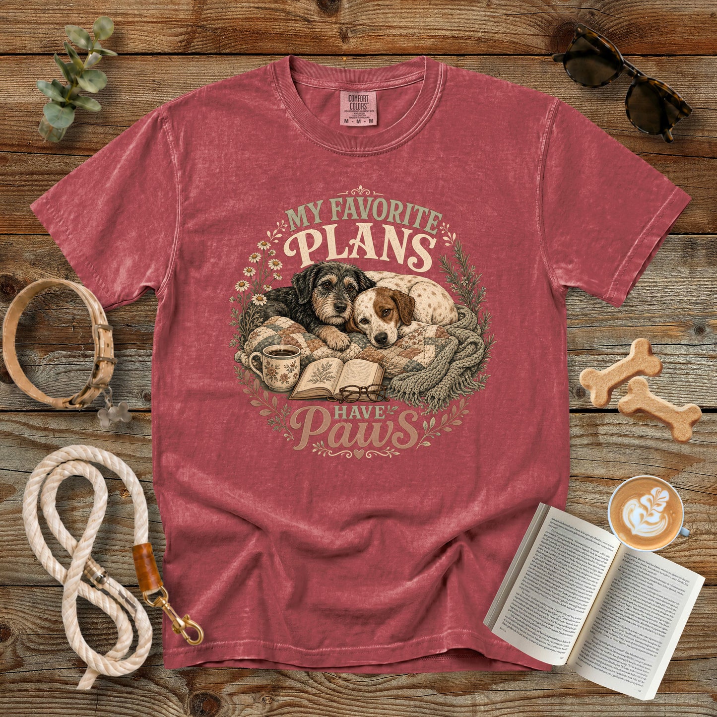 My Favorite Plans Have Paws T-Shirt | Dog Mom Comfort Colors 1717