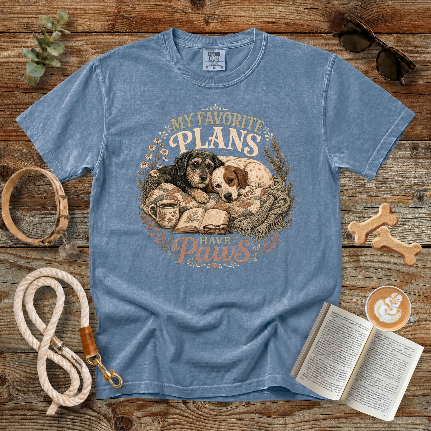 My Favorite Plans Have Paws T-Shirt | Dog Mom Comfort Colors 1717