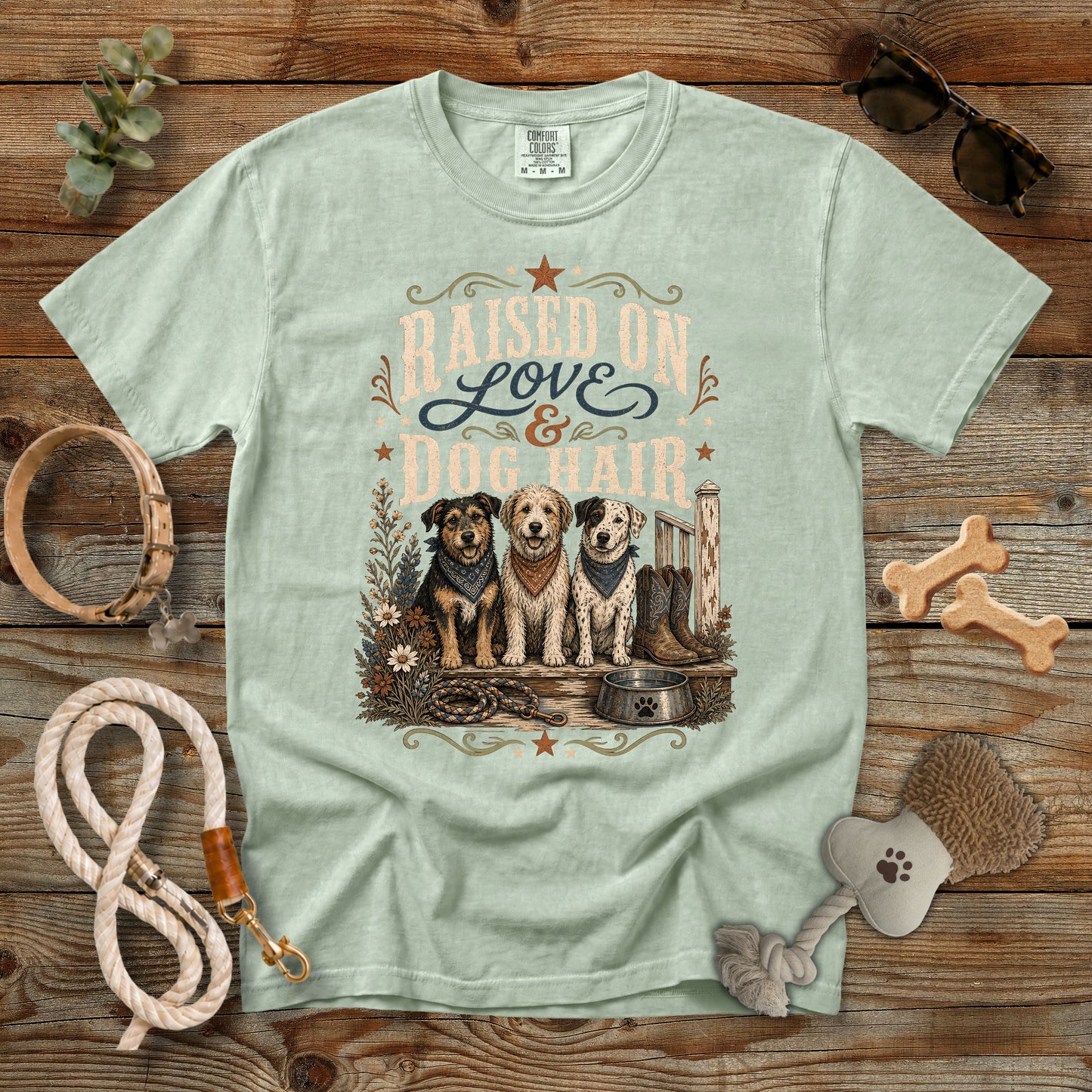 Raised on Love & Dog Hair T-Shirt | Dog Mom Comfort Colors 1717