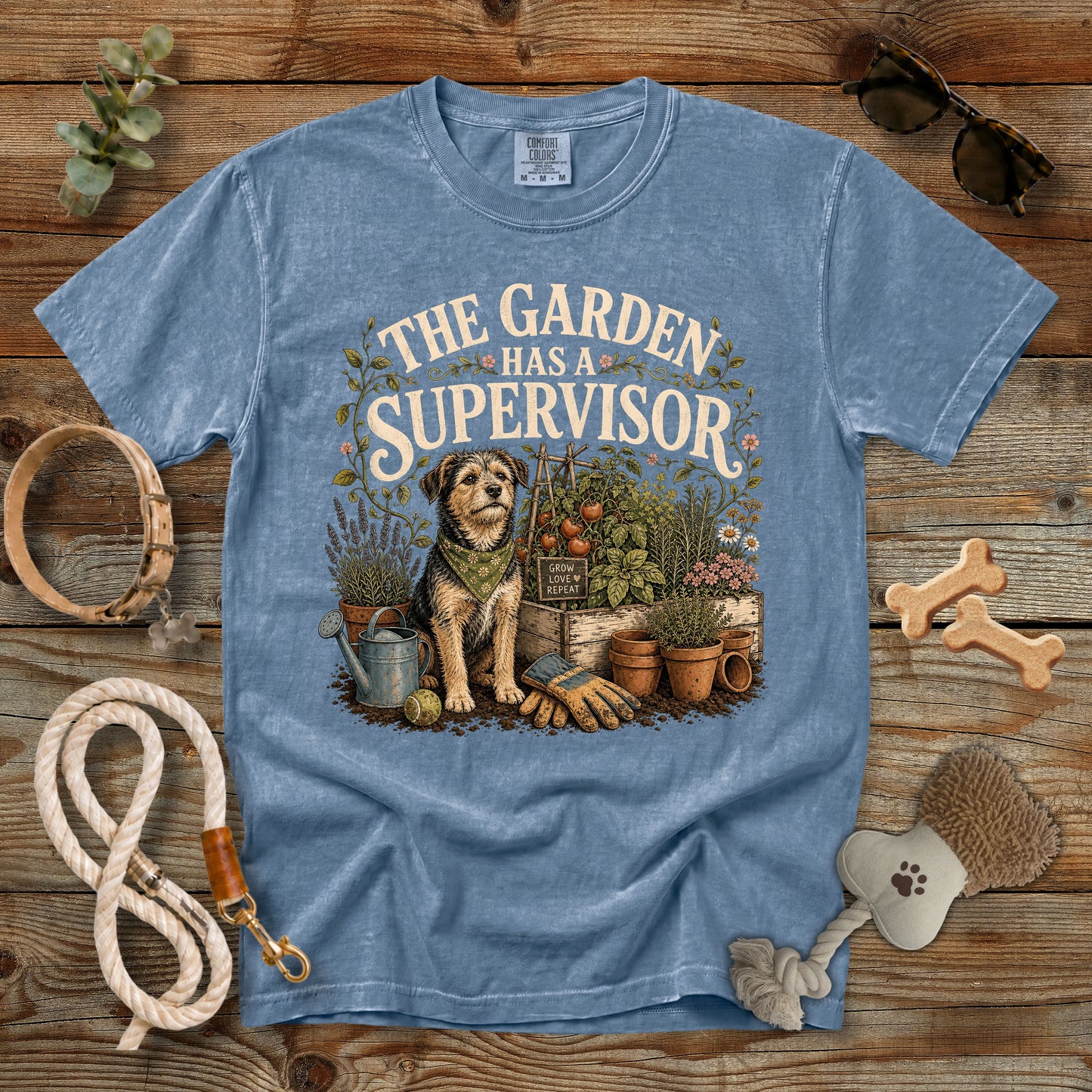 The Garden Has a Supervisor T-Shirt | Dog Mom Comfort Colors 1717