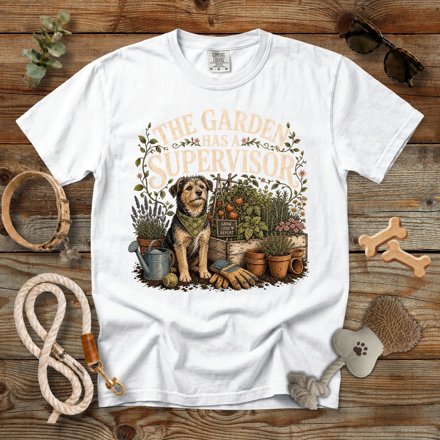 The Garden Has a Supervisor T-Shirt | Dog Mom Comfort Colors 1717