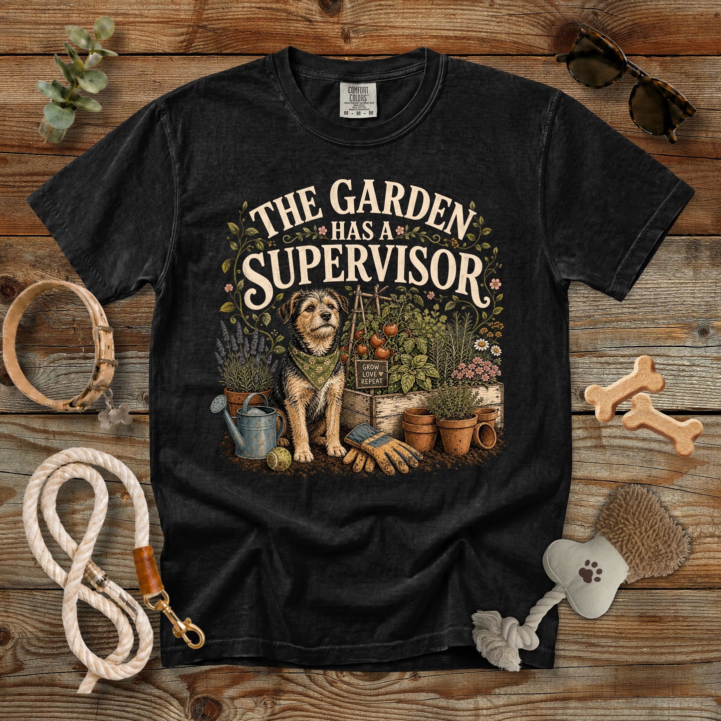 The Garden Has a Supervisor T-Shirt | Dog Mom Comfort Colors 1717
