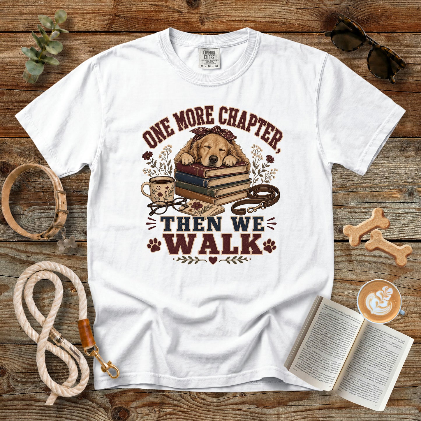 One More Chapter Then We Walk T-Shirt | Dog Mom Comfort Colors 1717