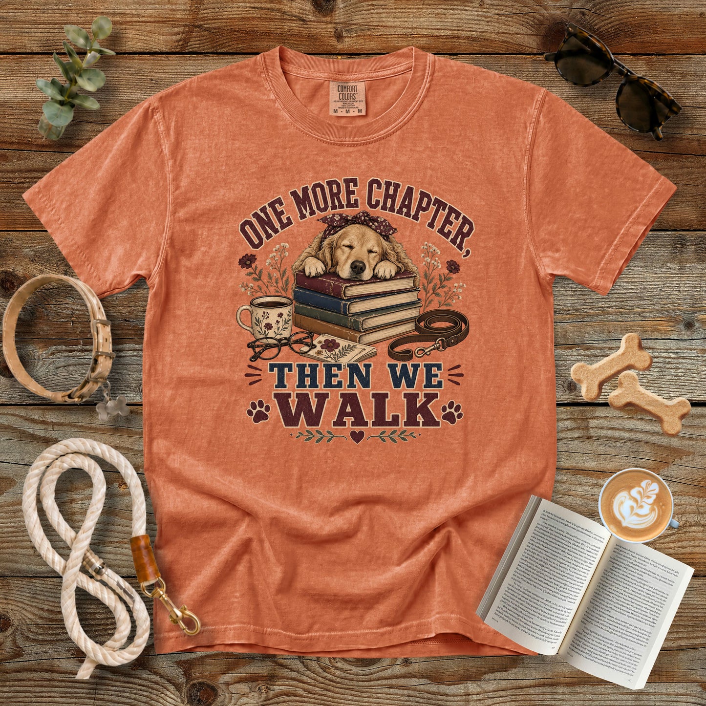 One More Chapter Then We Walk T-Shirt | Dog Mom Comfort Colors 1717