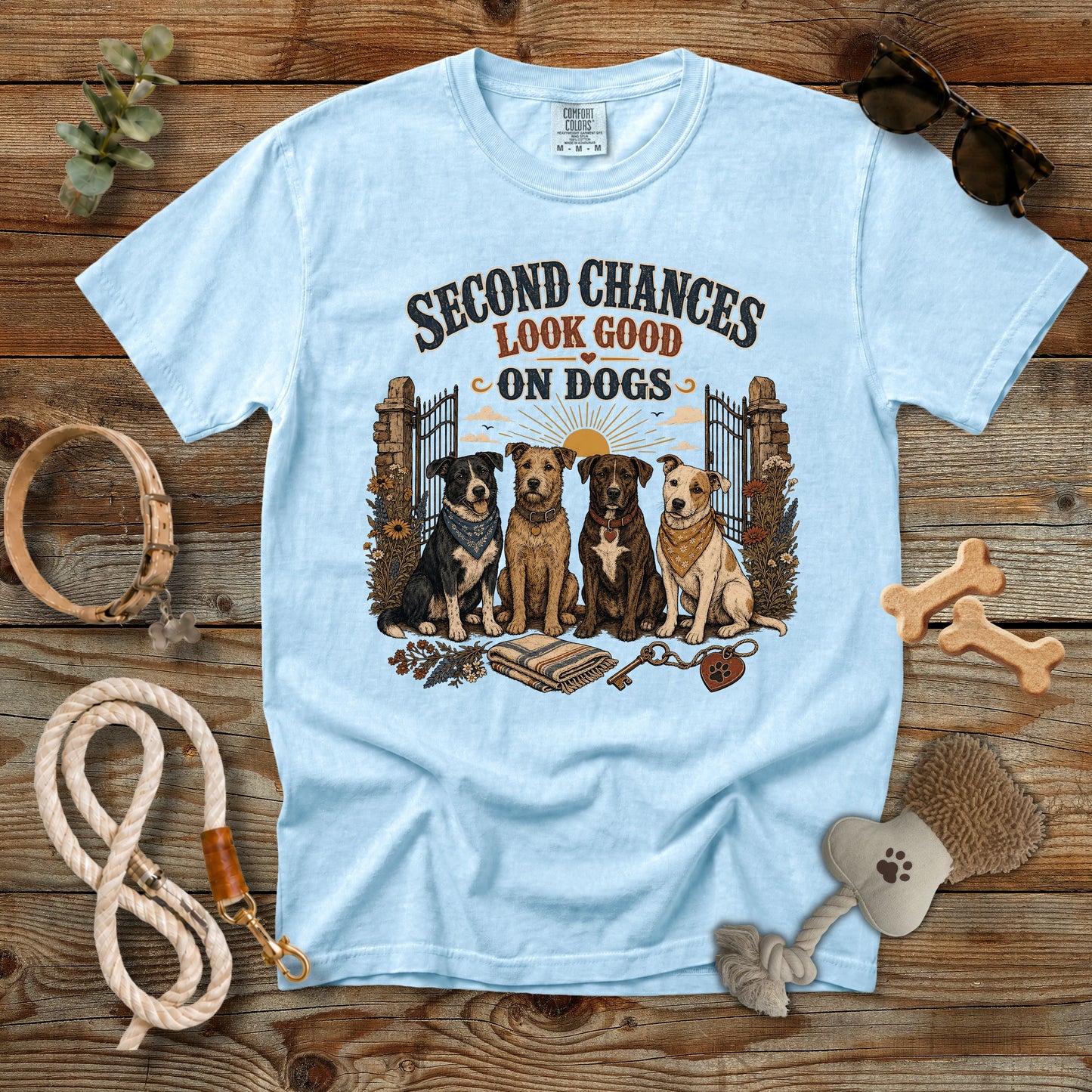 Second Chances Look Good on Dogs T-Shirt | Dog Mom Comfort Colors 1717