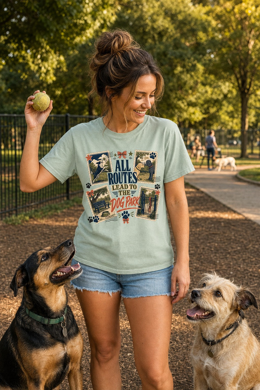 All Routes Lead to the Dog Park T-Shirt | Dog Mom Tee Comfort Colors 1717