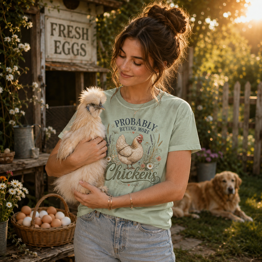 Probably Buying More Chickens T-Shirt | Funny Chicken Lover Tee Comfort Colors 1717