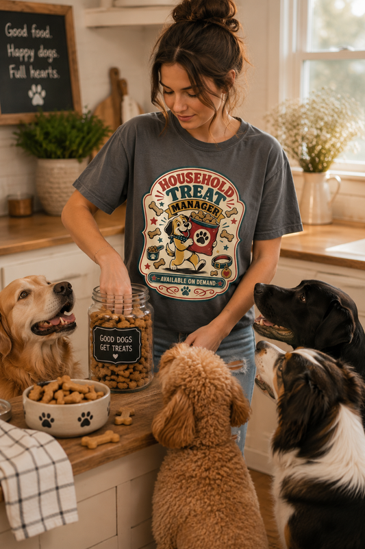 Household Treat Manager Dog Mom T-Shirt | Comfort Colors® 1717