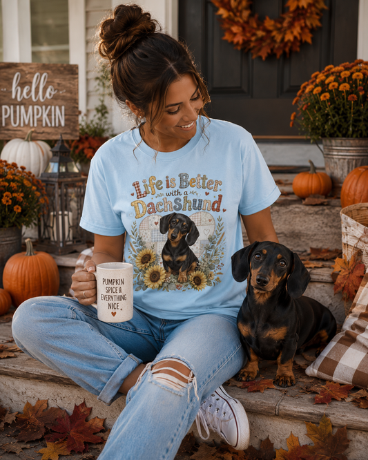 Life Is Better with a Dachshund T-Shirt | Comfort Colors 1717