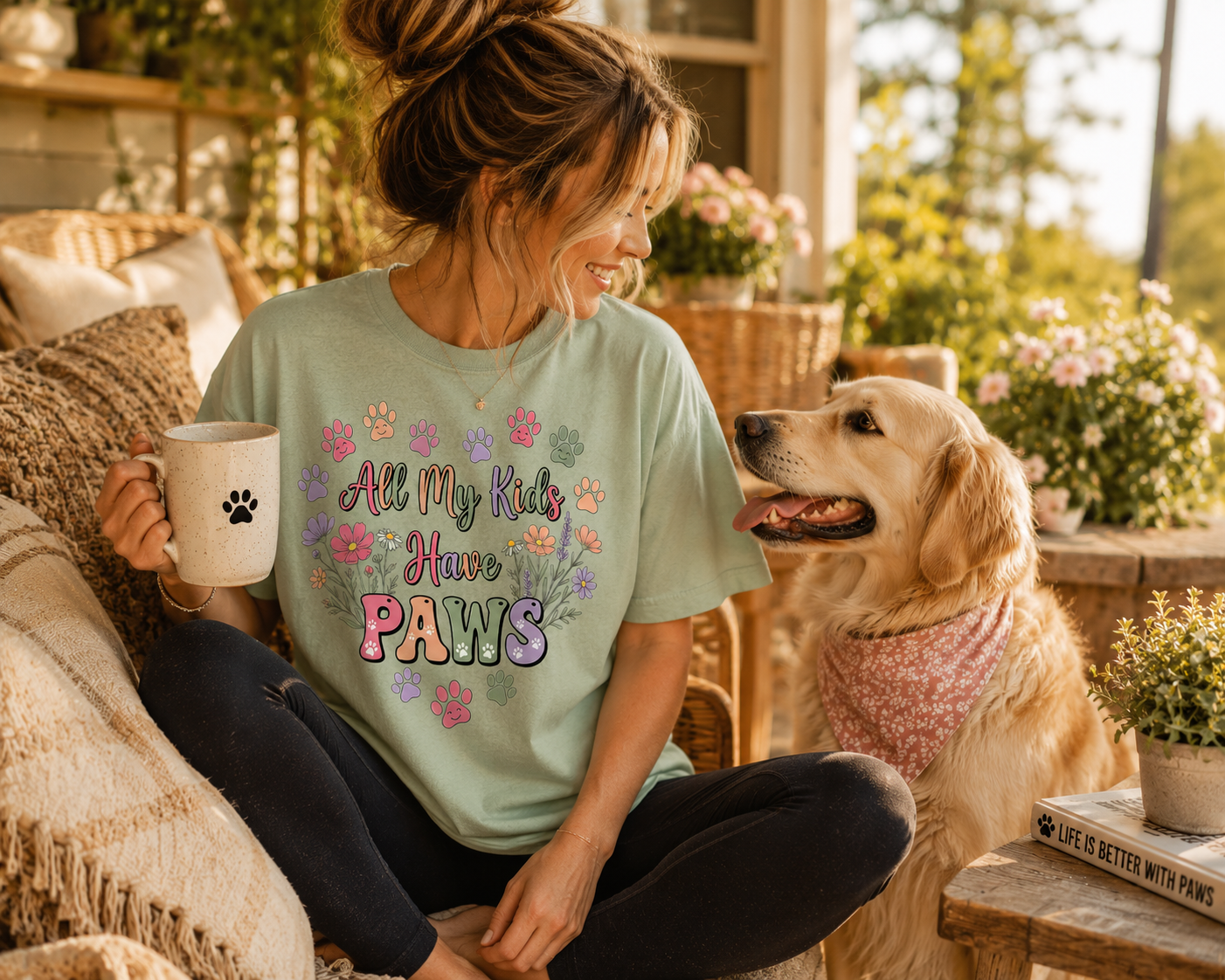 All My Kids Have Paws T-Shirt | Comfort Colors® 1717