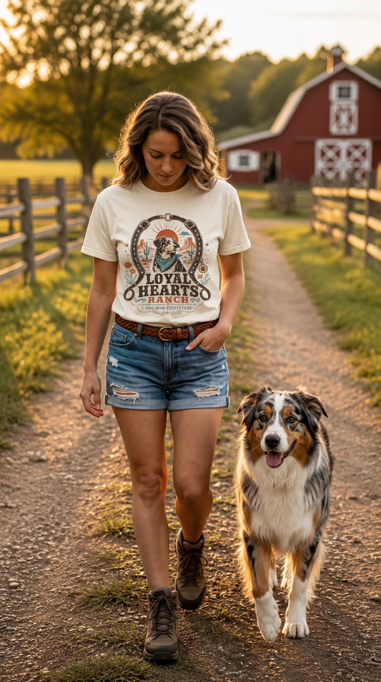 Loyal Hearts Ranch Dog Mom T-Shirt | Comfort Colors 1717