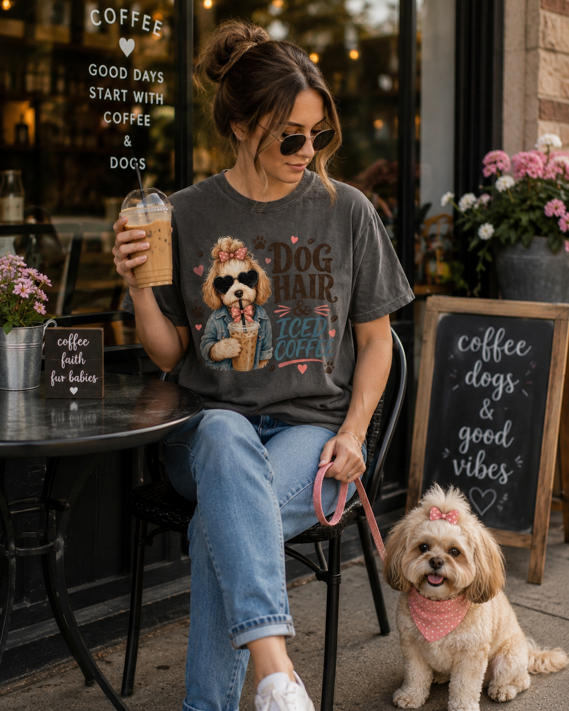 Dog Hair & Iced Coffee T-Shirt | Comfort Colors 1717