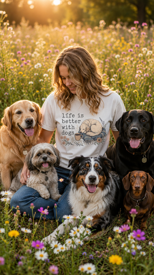 Life Is Better with Dogs T-Shirt | Comfort Colors 1717