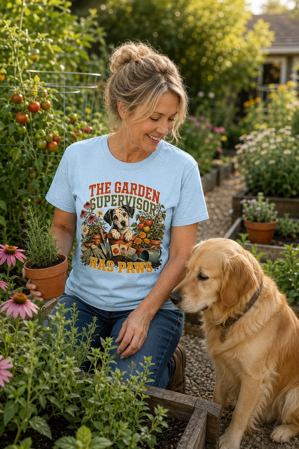 The Garden Supervisor Has Paws T-Shirt | Dog Mom Tee Comfort Colors 1717