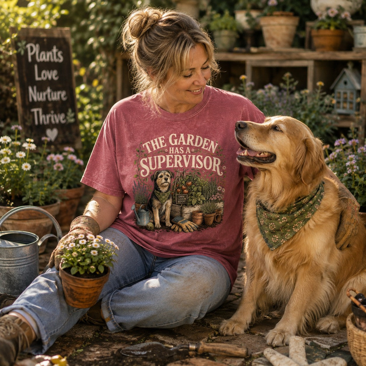 The Garden Has a Supervisor T-Shirt | Dog Mom Comfort Colors 1717