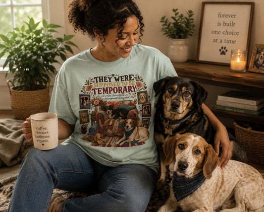 They Were Supposed to Be Temporary T-Shirt | Comfort Colors 1717 Foster Dog Mom Tee