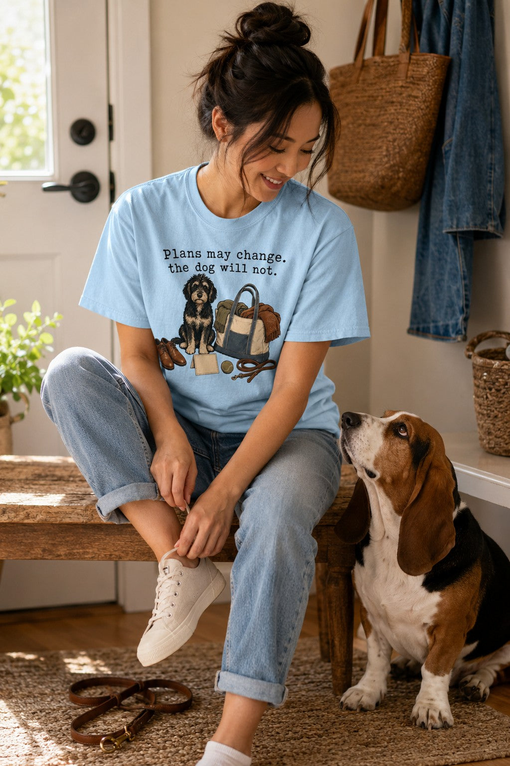 Plans May Change The Dog Will Not T-Shirt | Dog Mom Tee Comfort Colors 1717