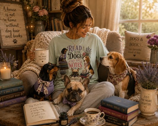 Read to the Dogs They Have Notes T-Shirt | Book Lover Dog Mom Comfort Colors 1717