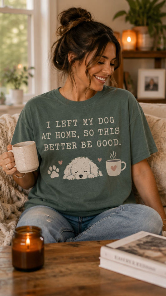 I Left My Dog at Home So This Better Be Good T-Shirt | Comfort Colors 1717 Funny Dog Mom Shirt