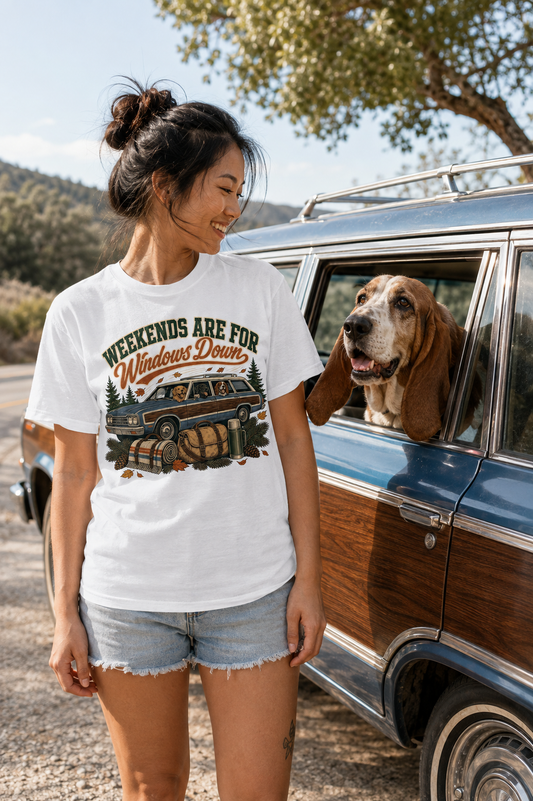 Weekends Are for Windows Down T-Shirt | Dog Mom Tee Comfort Colors 1717